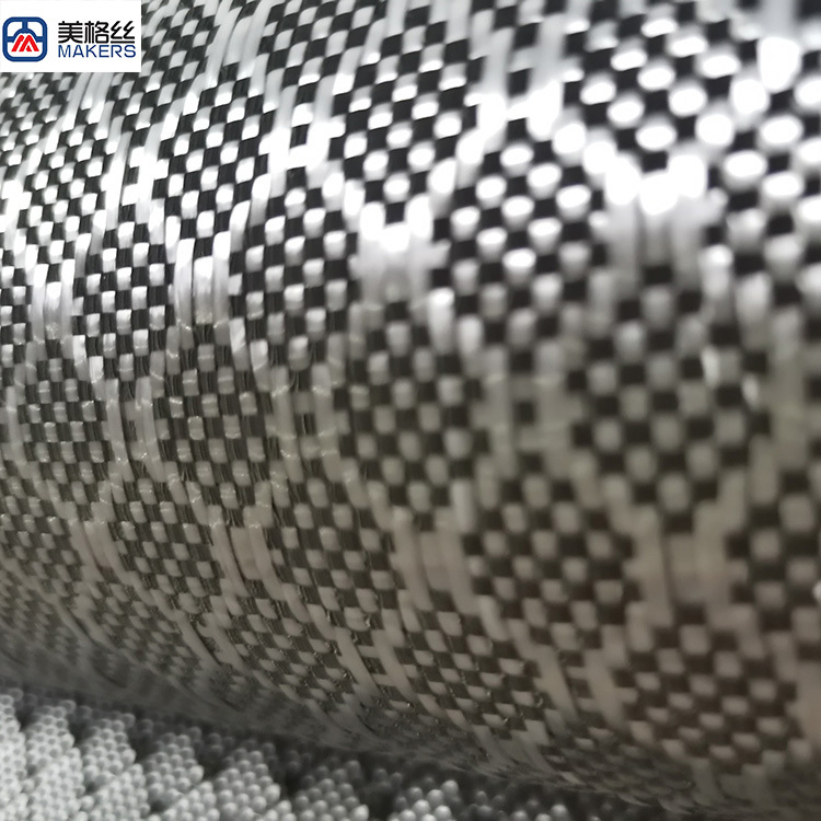 3k 240gsm jacquard black/white fiberglass mixed carbon fiber fabric