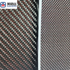 3k 240gsm metallic carbon fiber fabrics in red/black /cloth China factory