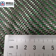 3k 240gsm metallic carbon fiber fabrics in green/black /cloth China factory