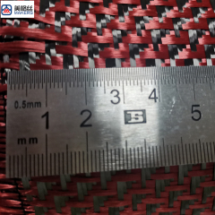 Carbon fiber manufacturer 3k 240gsm red/black wing pattern carbon fiber fabrics/cloth