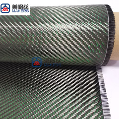 3k 240gsm metallic carbon fiber fabrics in green/black /cloth China factory