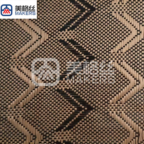 3k 240g win-win pattern jacquard carbon fiber fabric/cloth in bronze