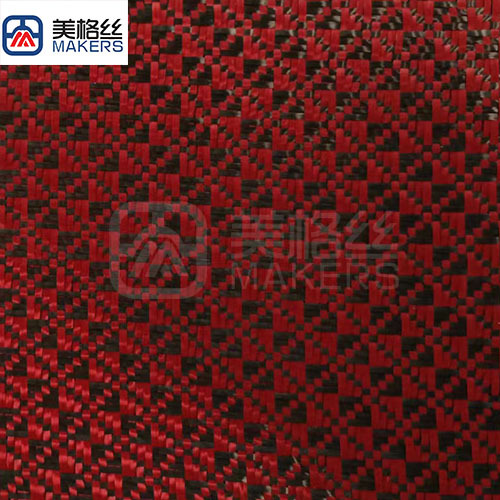 3k 240g foral pattern jacquard carbon fiber fabric in red
