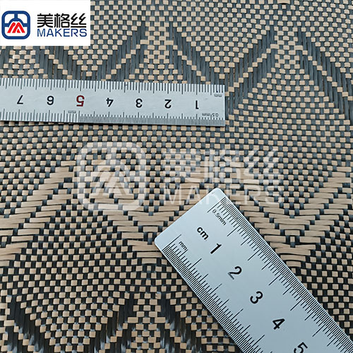 3k 240g win-win pattern jacquard carbon fiber fabric/cloth in golden