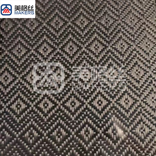 3k 240g C pattern jacquard carbon fiber fabric in black