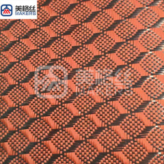 3k 240g cube pattern jacquard carbon fiber fabric in orange