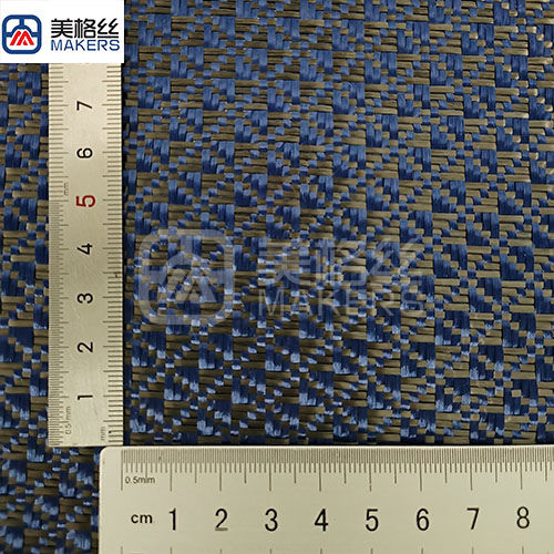 3k 240g foral pattern jacquard carbon fiber fabric in blue