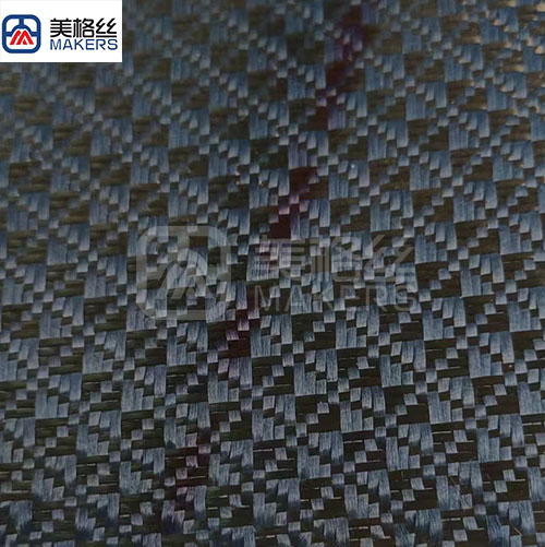 3k 240g floral pattern jacquard carbon fiber fabric in blue