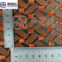 3k 240gsm coffee bean pattern carbon fiber fabric/cloth in orange