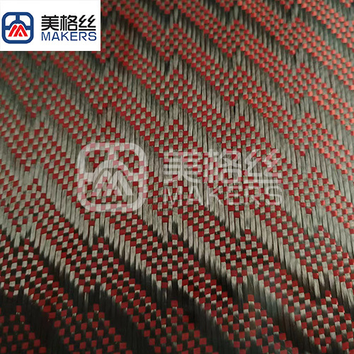 3k 240gsm lightning pattern carbon fiber fabrics/cloth in red