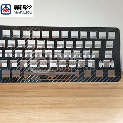 Customized glossy 3K 200gsm twill carbon fiber parts finished keyboard