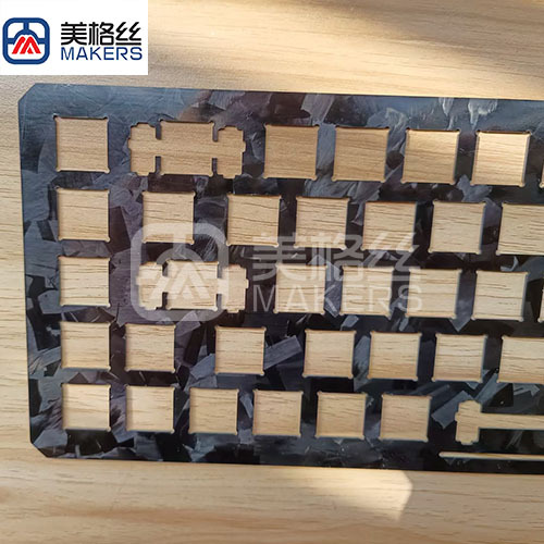 Custimozed glossy 3K 200gsm forged carbon fiber parts finished keyboard