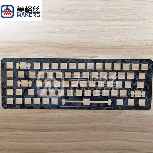 Custimozed glossy 3K 200gsm forged carbon fiber parts finished keyboard