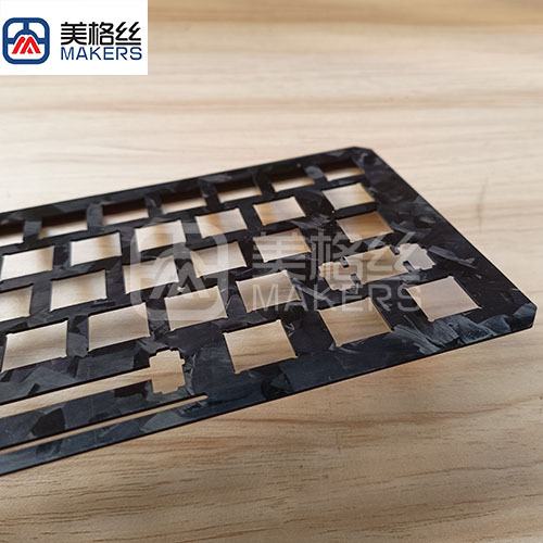 Custimozed glossy 3K 200gsm forged carbon fiber parts finished keyboard