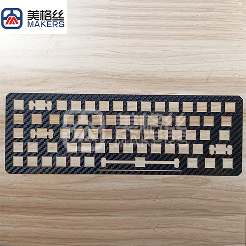Customized glossy 3K 200gsm twill carbon fiber parts finished keyboard