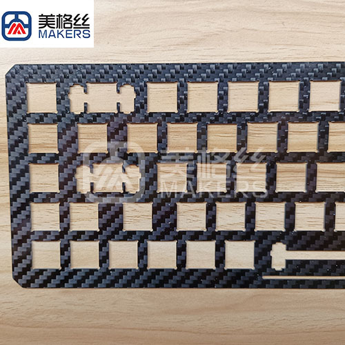 Customized glossy 3K 200gsm twill carbon fiber parts finished keyboard