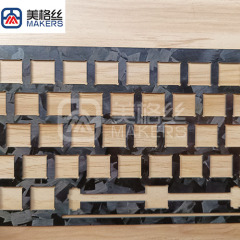 Custimozed glossy 3K 200gsm forged carbon fiber parts finished keyboard