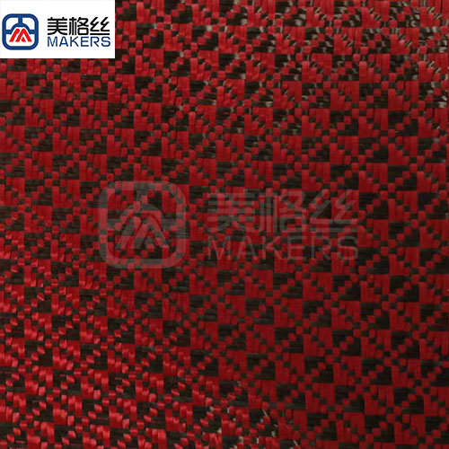 3k 240g floral pattern jacquard carbon fiber fabric in red