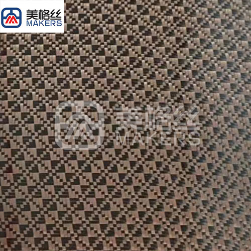 3k 240g floral pattern jacquard carbon fiber fabric in golden