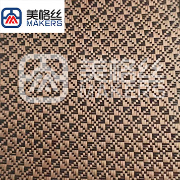 3k 240g floral pattern jacquard carbon fiber fabric in golden