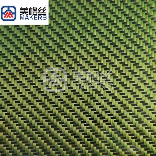 colorful 3K 270gsm fiberglass & carbon fiber fabrics in green