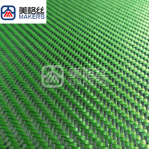 colorful 3K 270gsm fiberglass & carbon fiber fabrics in green