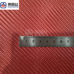 1500D 230gsm twill weave pure aramid fabric in red