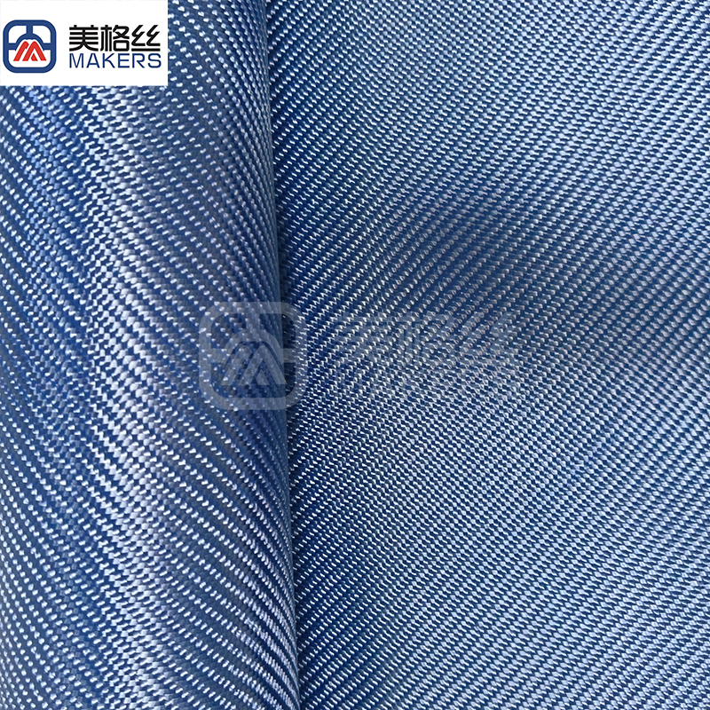 1500D 230gsm twill weave pure aramid Kevlar fabric in blue