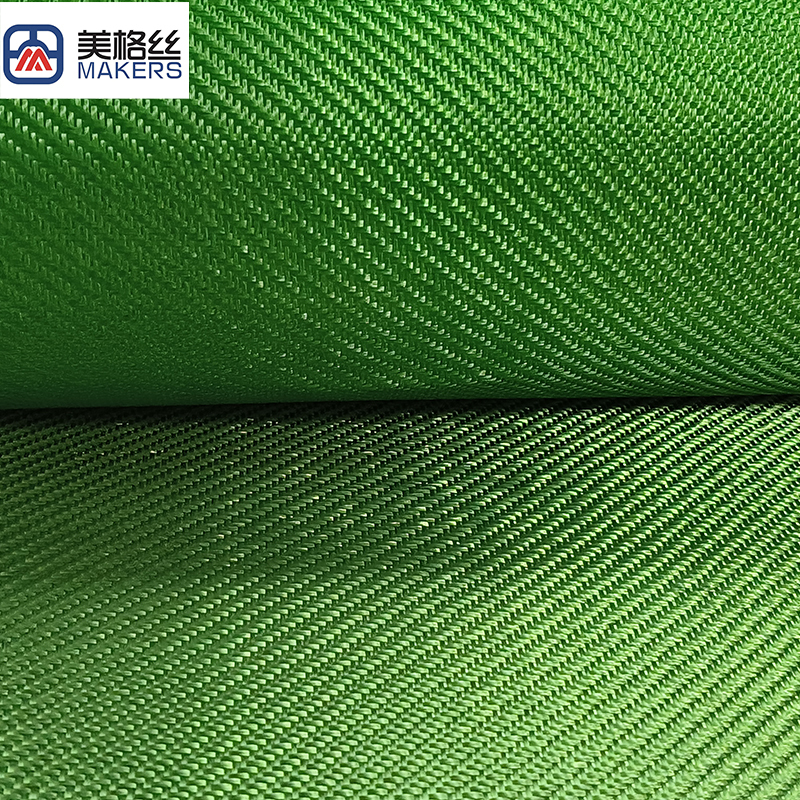 3K 320gsm twill weave Electroplated fiberglass fabric cloth in green