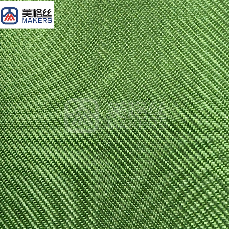 3K 320gsm twill weave Electroplated fiberglass fabric cloth in green
