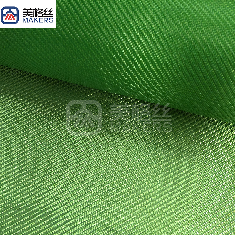 3K 320gsm twill weave Electroplated fiberglass fabric cloth in green