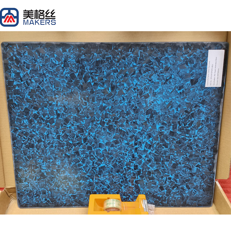 customized available forged carbon fiber plate in blue
