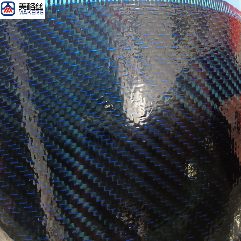 3K 240gsm twill weave metallic blue carbon fiber fabric prepreg cloth China factory carbon fiber supplier