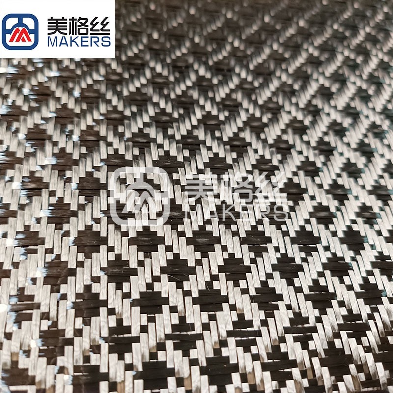 3k 240gsm Rolls-Royce pattern carbon fiber fabric Jacquard carbon fiber carbon fiber weave pattern in black