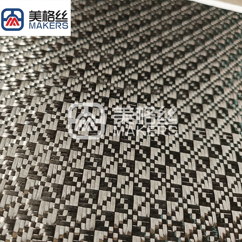 3k 240g floral pattern jacquard carbon fiber fabric in black