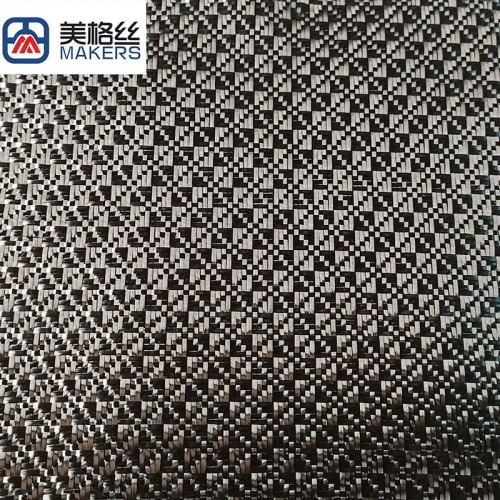 3k 240g floral pattern jacquard carbon fiber fabric in black