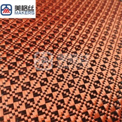 3k 240g floral pattern jacquard carbon fiber aramid kevlar hybrid fabric in orange