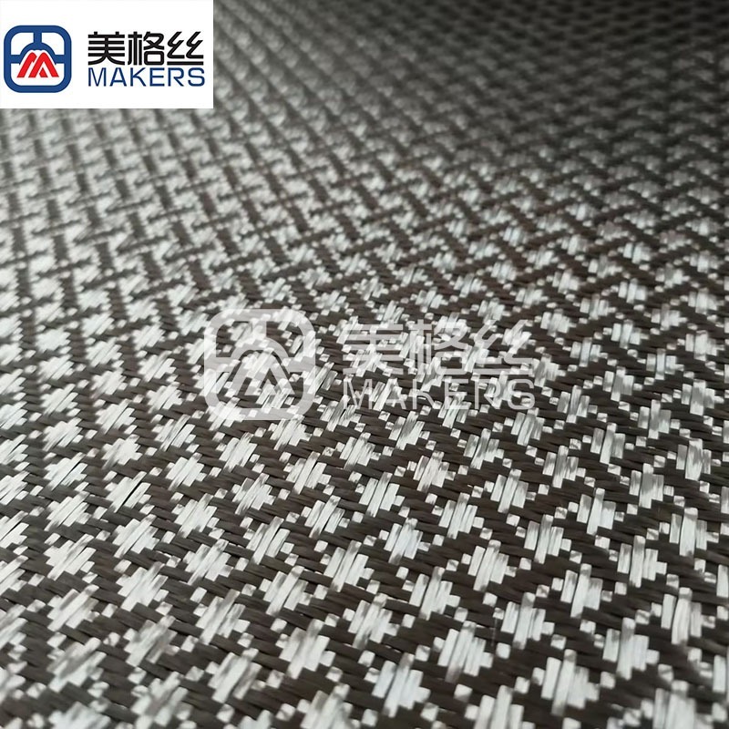 3k 240gsm Rolls-Royce pattern carbon fiber fabric Jacquard carbon fiber carbon fiber weave pattern in black