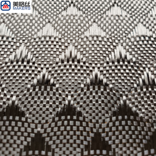 3K 240gsm black triangle pattern jacquard carbon fiber fabric dry carbon fibre cloth