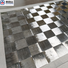 12K 88gsm 18x18mm plain weave silver electroplated carbon fiber formed/stabilized spread tow carbon fiber fabric dry carbon fiber cloth
