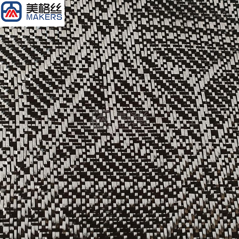 3k 240gsm wooden box pattern jacquard carbon fiber fabric in black real carbon fibre woven cloth