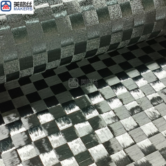 12K 100gsm plain 20x20mm formed/stabilized spread tow carbon fiber fabric T700 single-sided hot melt carbon fiber cloth
