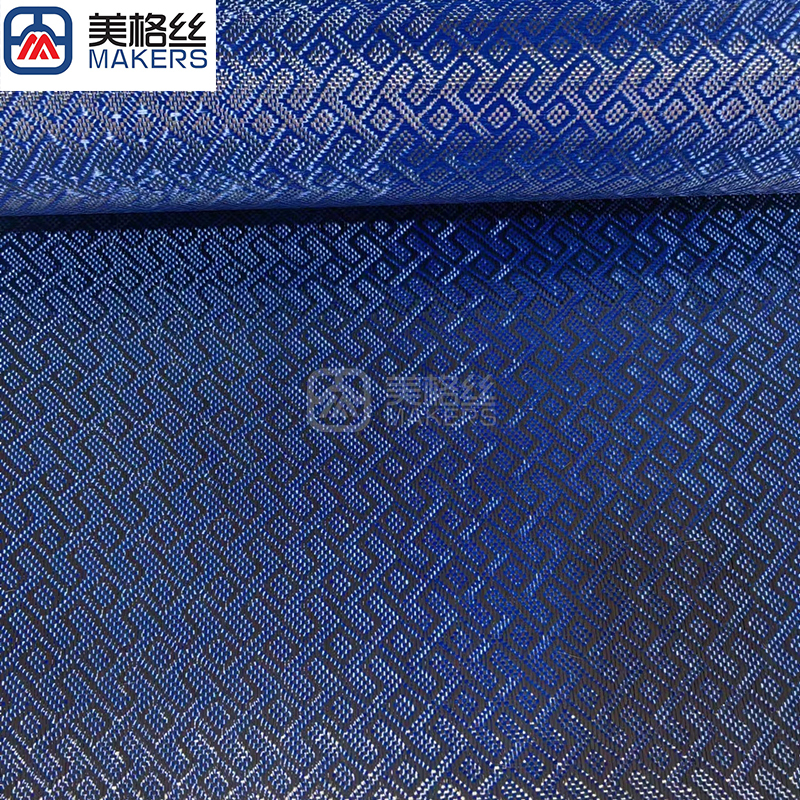3k 240gsm "I' pattern blue carbon fiber fabric jacquard carbon fiber cloth aramid kelvarmaterial unique woven pattern