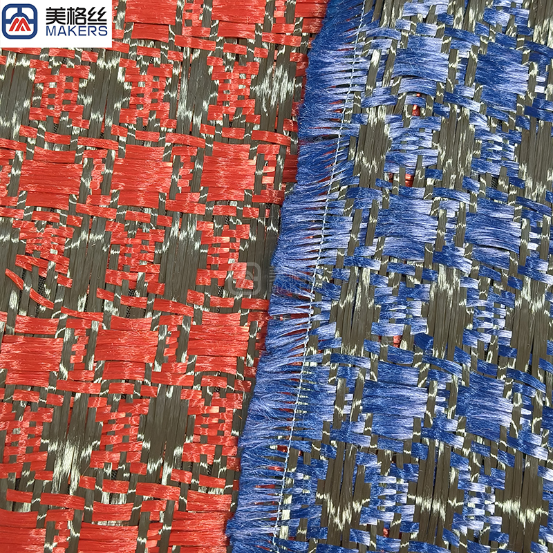 3k 240gsm cat's eye pattern jacquard carbon fiber/kevlar hybrid fabric in blue