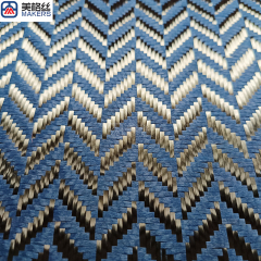 3k 240gsm wicker pattern jacquard carbon fiber/kevlar hybrid fabric in blue