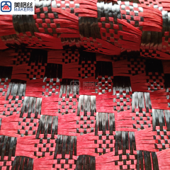 3k 240gsm mosaic pattern jacquard carbon fiber/kevlar hybrid fabric in red
