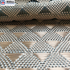 3K 240gsm golden triangle pattern jacquard carbon fiber fabric kevlar hybrid cloth unique pattern phone case