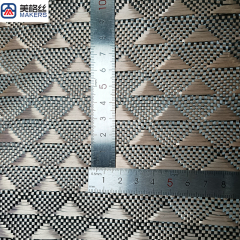 3K 240gsm golden triangle pattern jacquard carbon fiber fabric kevlar hybrid cloth unique pattern phone case