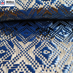 3k 240gsm rose pattern jacquard carbon fiber/kevlar hybrid fabric in blue