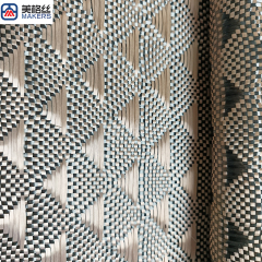 3K 240gsm golden triangle pattern jacquard carbon fiber fabric kevlar hybrid cloth unique pattern phone case